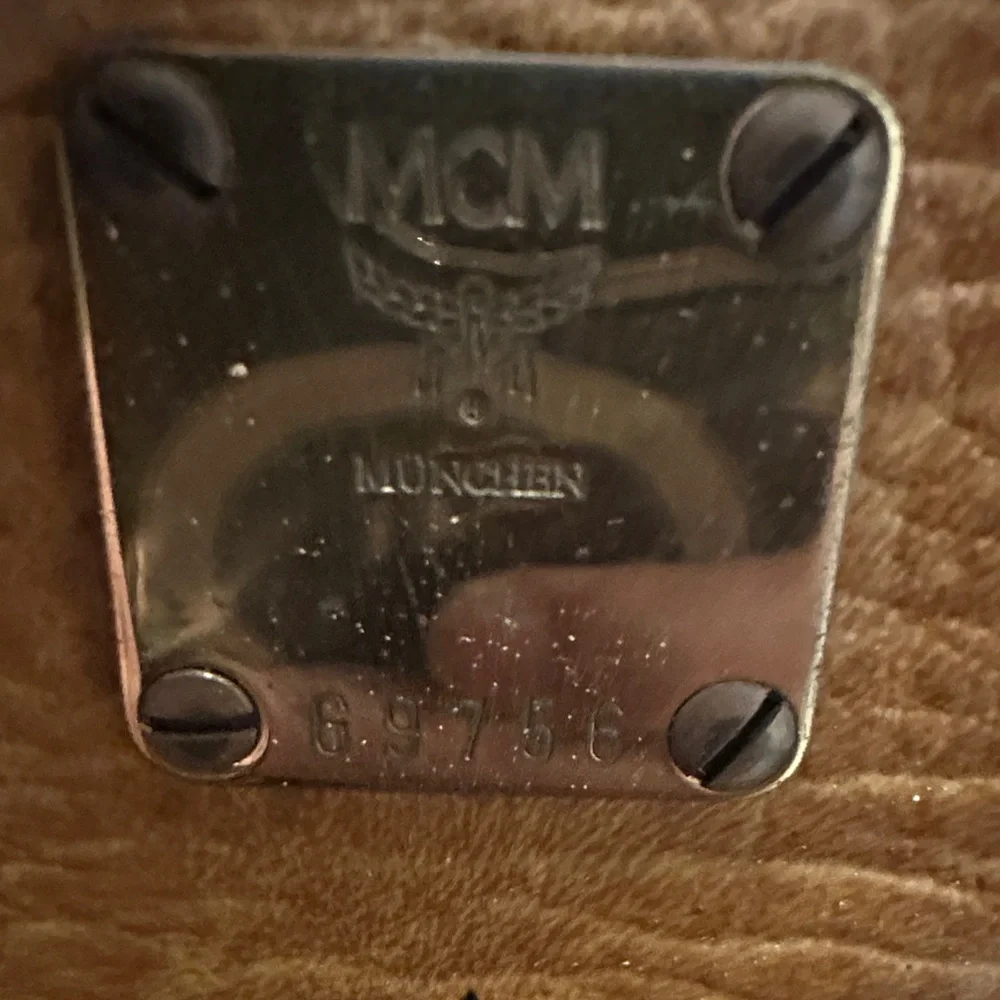 MCM Tan Monogram Satchel with Gold Accents - Picture 2 of 14